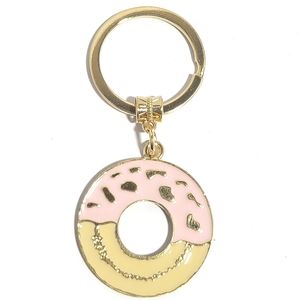 Pink Gold Donut Keychain Key Holder Purse Accessor